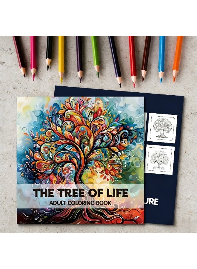 كابسترو مجموعة كتب تلوين مفصلة - 24 تصميمًا فريدًا للتلوين الإبداعي والاسترخاء | كتاب تلوين مصور للإبداع في المنزل وبعيدًا عن الشاشات - بموضوع شجرة الحياة - Image 2